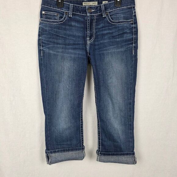 BKE Denim Dakota Crop Jeans Size 29 Medium Wash Cuffed - Picture 2 of 10
